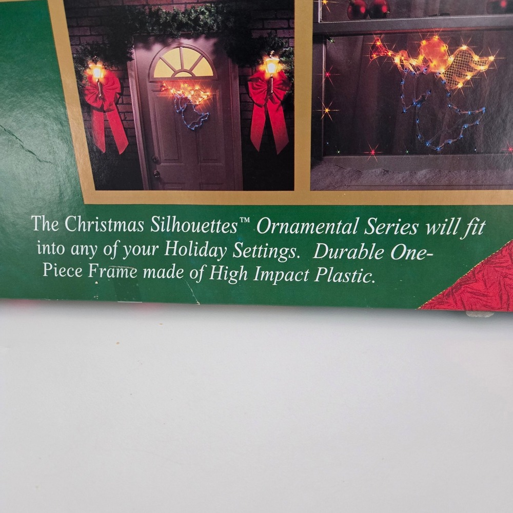 Vintage 90s Light-up Angel Lighted Indoor Outdoor Christmas Silhouettes Markee - Picture 8 of 11
